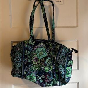 Vera Bradley small Quilted Paisley Tote in Navy, Green & Teal